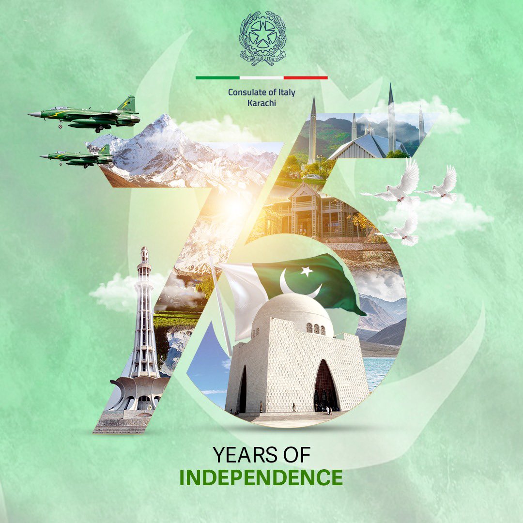 ItalyinKarachi's tweet photo. The Consulate of Italy in Karachi wishes all Pakistani’s a very Happy Independence Day! 🇵🇰 #PakItaly #14thAug #IndependenceDay #Pakistan #Italy https://t.co/VXL01eMG8z