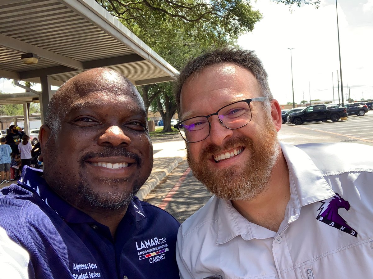 In LCISD all of our Band Directors are awesome!!! For some strange reason this one is special.<a href="/Fulshear_HS/">Fulshear High School</a> #AllTracksOneFamily #BTSBlockParty