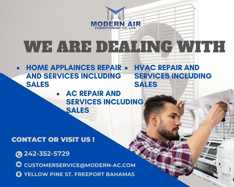 Modern Air Conditioning u0026 Refrigeration on Twitter: Get Expert Heating and  Cooling Solutions in Freeport Bahamas We Specialize in all types of HVAC  and Home Appliances Call us today for bookings 242-352-5729 #