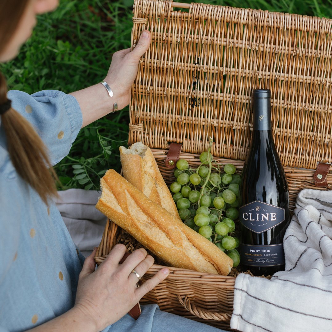 What's in your picnic basket? #PinotNoir #ClineFamilyCellars