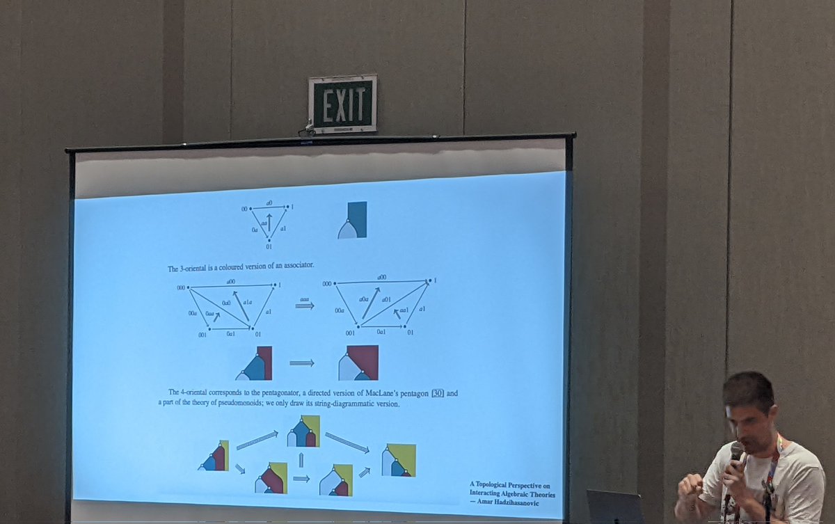 quantum_village's tweet photo. Wait is this category theory at Quantum Village! @QuantinuumQC dropping arrows and making functors - YONEDA? I 'ARDLY KNOW 'ER!! #CategoryTheory #QuantumHackers https://t.co/fS8AoRFOfQ