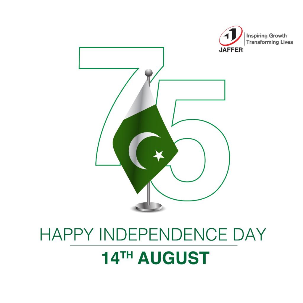 JafferGroup's tweet photo. Happy Independence Day!
Celebrate the true spirit of independence with a commitment to a better tomorrow.
#IndependenceDay #14thaugust #pakistanzindabaad #celebrations #Jaffergroup #InspiringGrowth #transforminglives https://t.co/VxMa963mTs