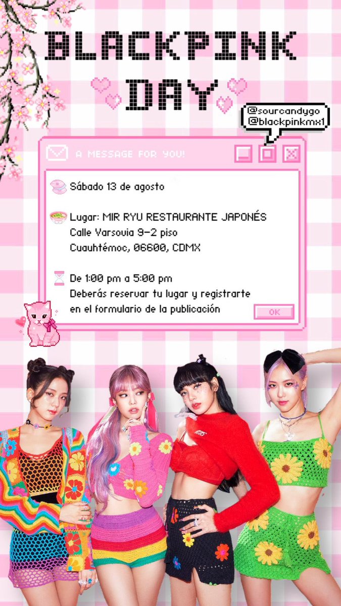 BLACKPINKMX1's tweet photo. Todos los asistentes al evento de Hoy no olviden compartirnos sus fotos usando el #BLACKPINKDAY 💗 https://t.co/cnTtHRA4Iw