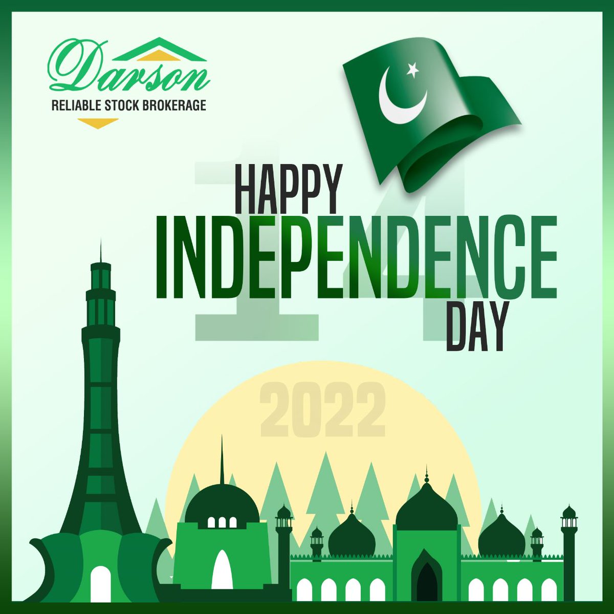 DarsonUpdates's tweet photo. Darson Securities Limited wishes you  Happy 75th Independence Day 🇵🇰
ہم اپنی سانسیں تیرے نام کرتے ہیں
اے وطن ہم تیری عظمت کو سلام کرتے ہیں
Darson Securities Limited 
https://t.co/06AEypNFdo 

#75yearsofindependence #75years #independenceday  #Darsonupdates #independenceday2022 https://t.co/5xJsmLLybn