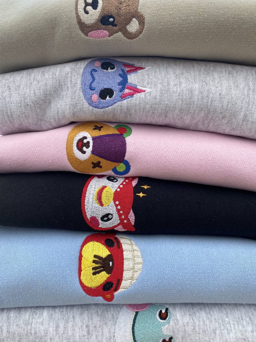 nooksneedlesco's tweet photo. cute stack of sweatshirts 💜 https://t.co/OrYebvaAH4