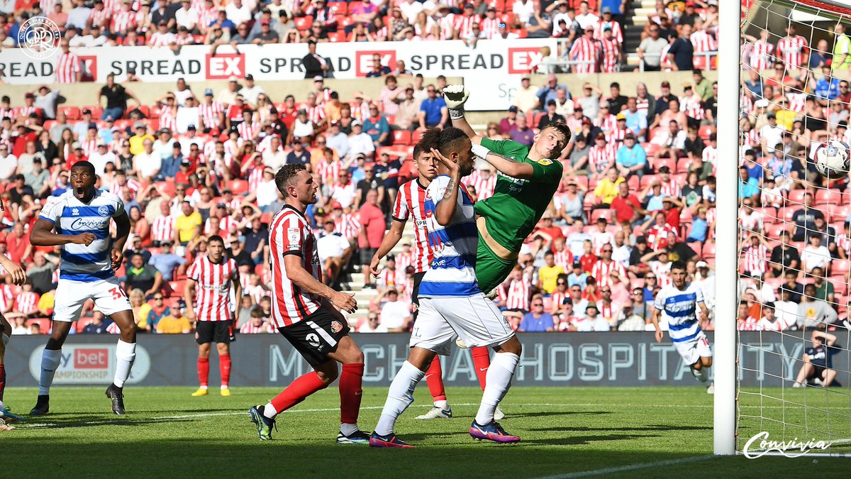QPR's tweet photo. 😱 𝗪𝗢𝗪 😱 

Who else was Sinclair when the ball hit the net? 😅 

#QPR | #SUNQPR https://t.co/HKf91WLh8h