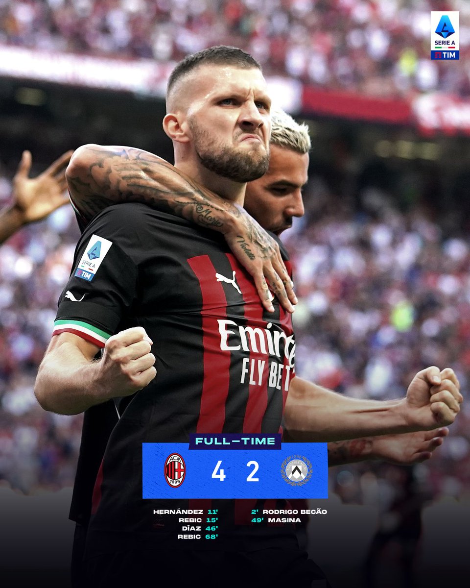 I Campioni d'Italia cominciano nel modo giusto! ➕3️⃣ 

#MilanUdinese 4️⃣-2️⃣