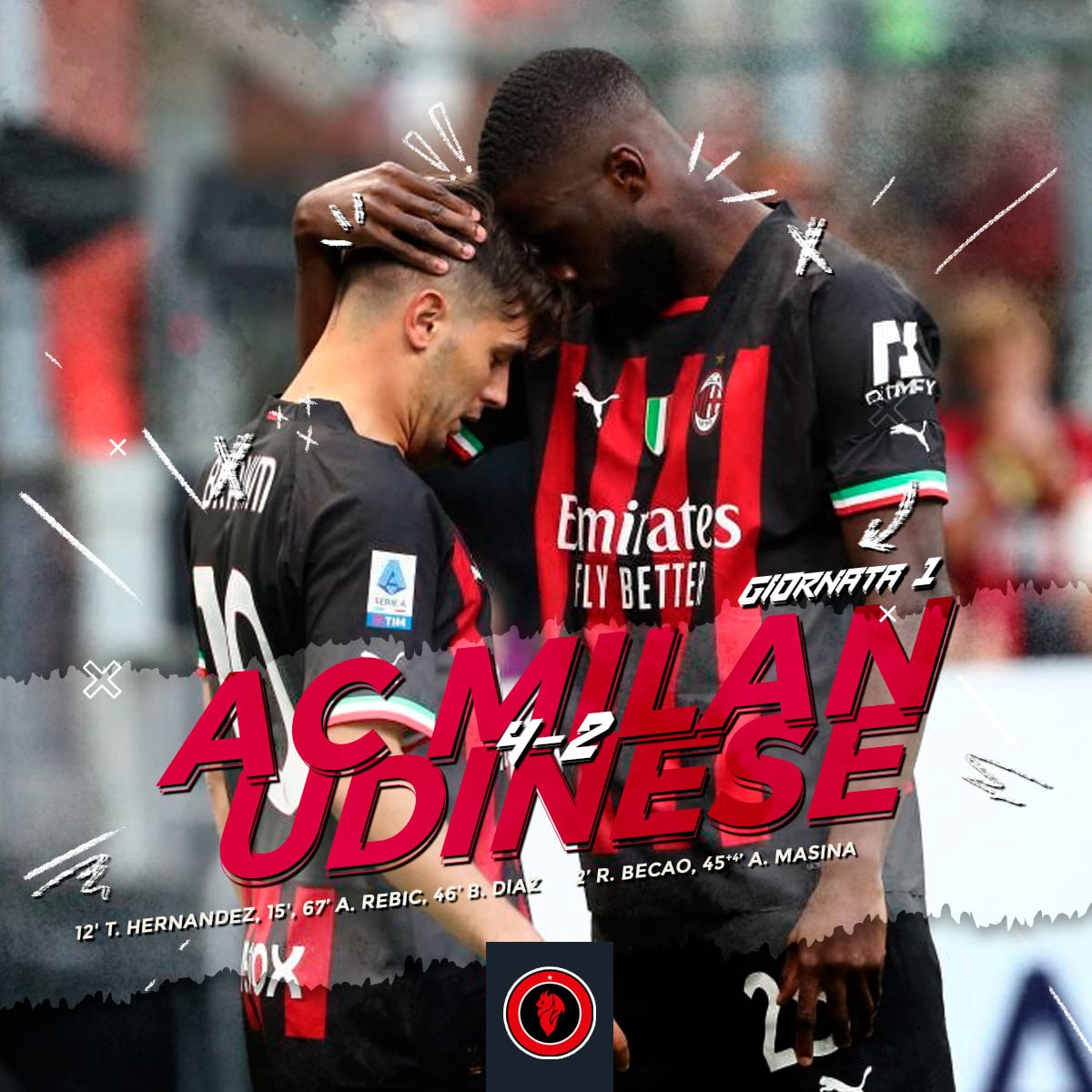 Milan menambah 2 gol di babak kedua sehingga meraih 3 point dari Udinese. Hasil yang melegakan untuk laga pembuka dan permainan babak pertama masih gugup. 

Sayang Adli gak dimainin yaa. Komentar kalian gaes?

#KitaMilanisti🇮🇩 #MilanistiIndonesia #ACMilan #sempremilan🔴⚫