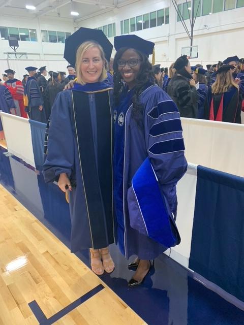 PSUNursing's tweet photo. Congratulations to Michelle Boakye who is graduating with her PhD right now! 👩🏿‍🎓

Dr. Boakye is being hooded by Dr. Sheridan Miyamoto! 🎓

💙 🦁🤍 https://t.co/R6SZwLosFy