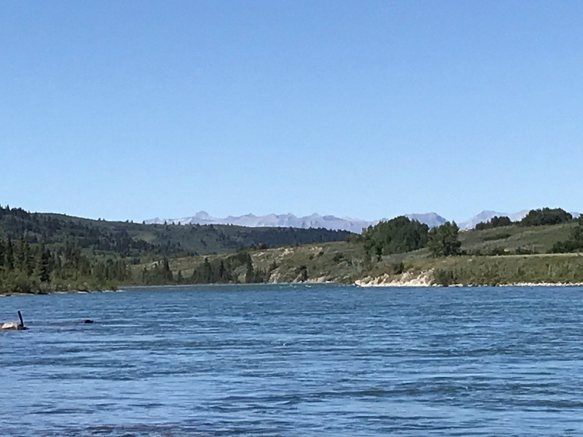 Life is good. Kayaking the Bow River. This is my back yard.