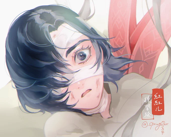 らくがき練習絵・红红儿紅紅児の顔に傷を描くのは結構辛いですこれは控えめ 