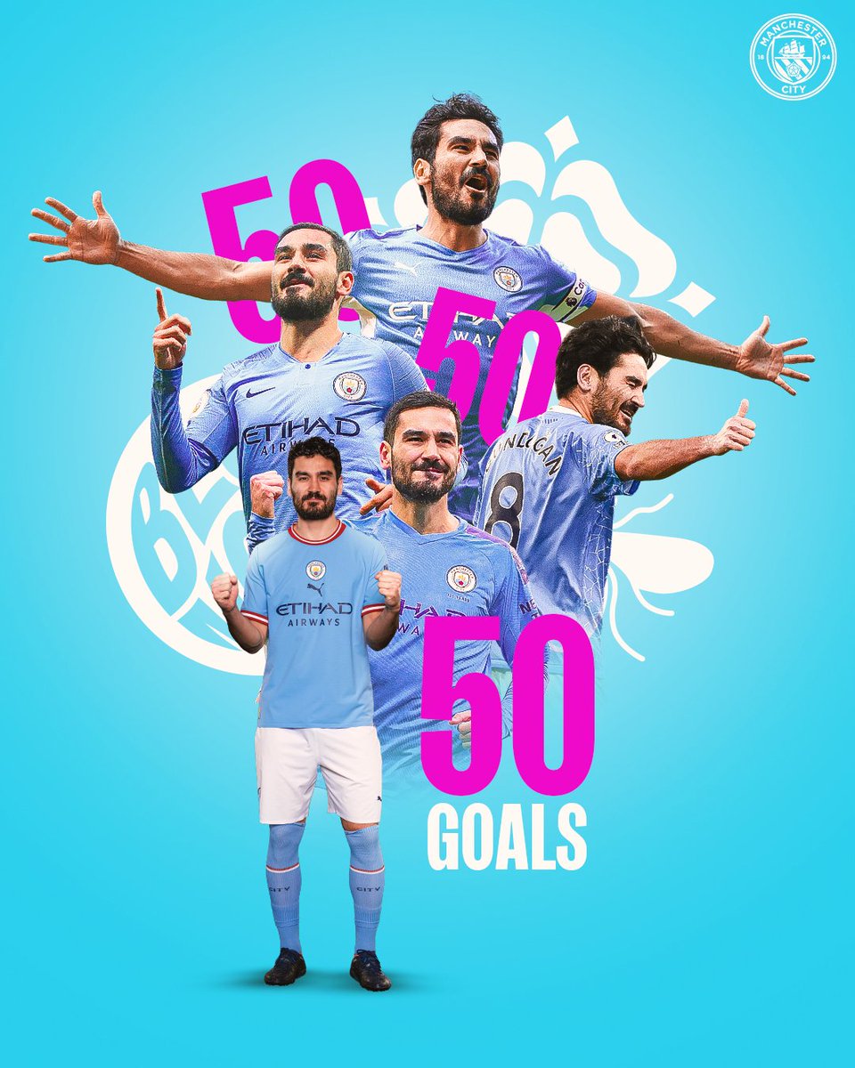 That one makes it 5️⃣0️⃣ City goals for <a href="/IlkayGuendogan/">Ilkay Gündogan</a>! ✨

#ManCity