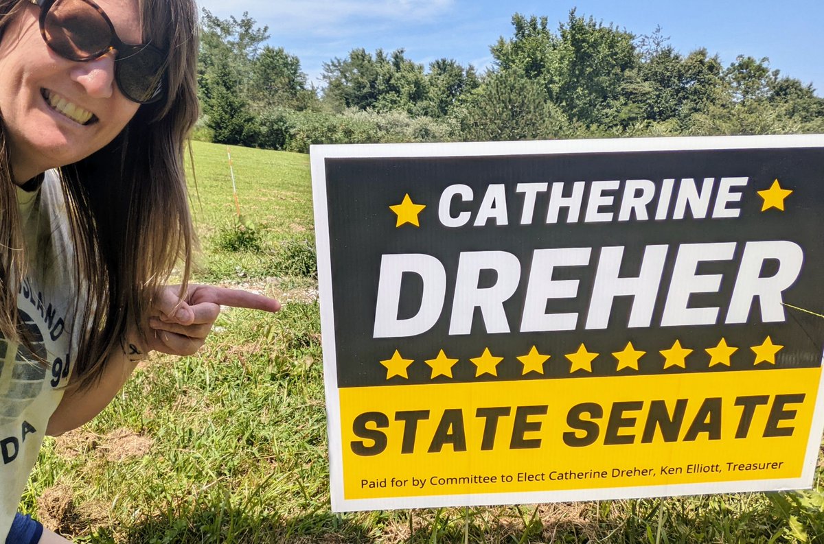 From Catherine Dreher: Signs are in! Let me know if you want one! State Senate District 10.