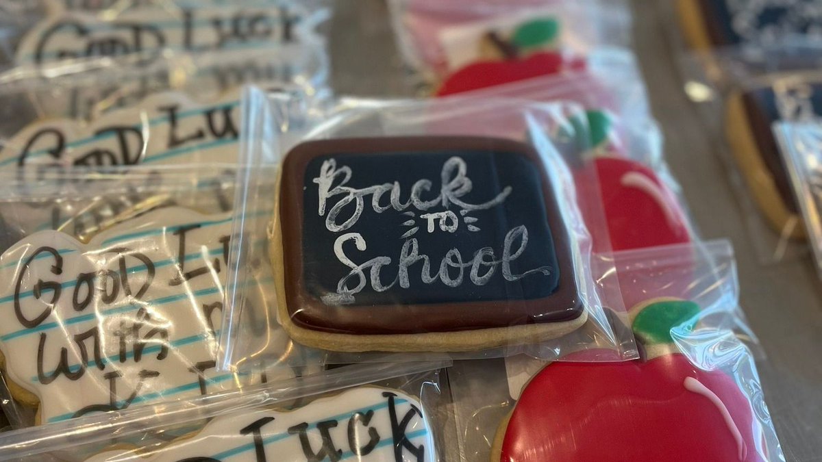 We have individually wrapped school-themed cookies at both locations all weekend long!

#SchoolCookies #Omaha
