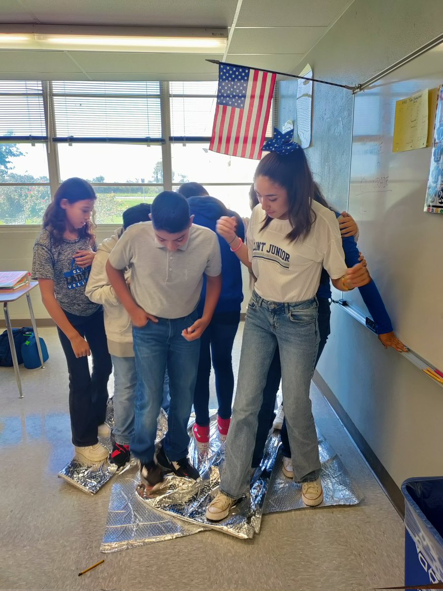 CJHS_AVID's tweet photo. THE FLOOR IS LAVA!! Building our 7th grade family's support systems. Love seeing them grow and care for each other. #BeAVID  @ClintJHS @msrojas_CCR @ClintISD @AVID4College https://t.co/mpm7EyNQO5