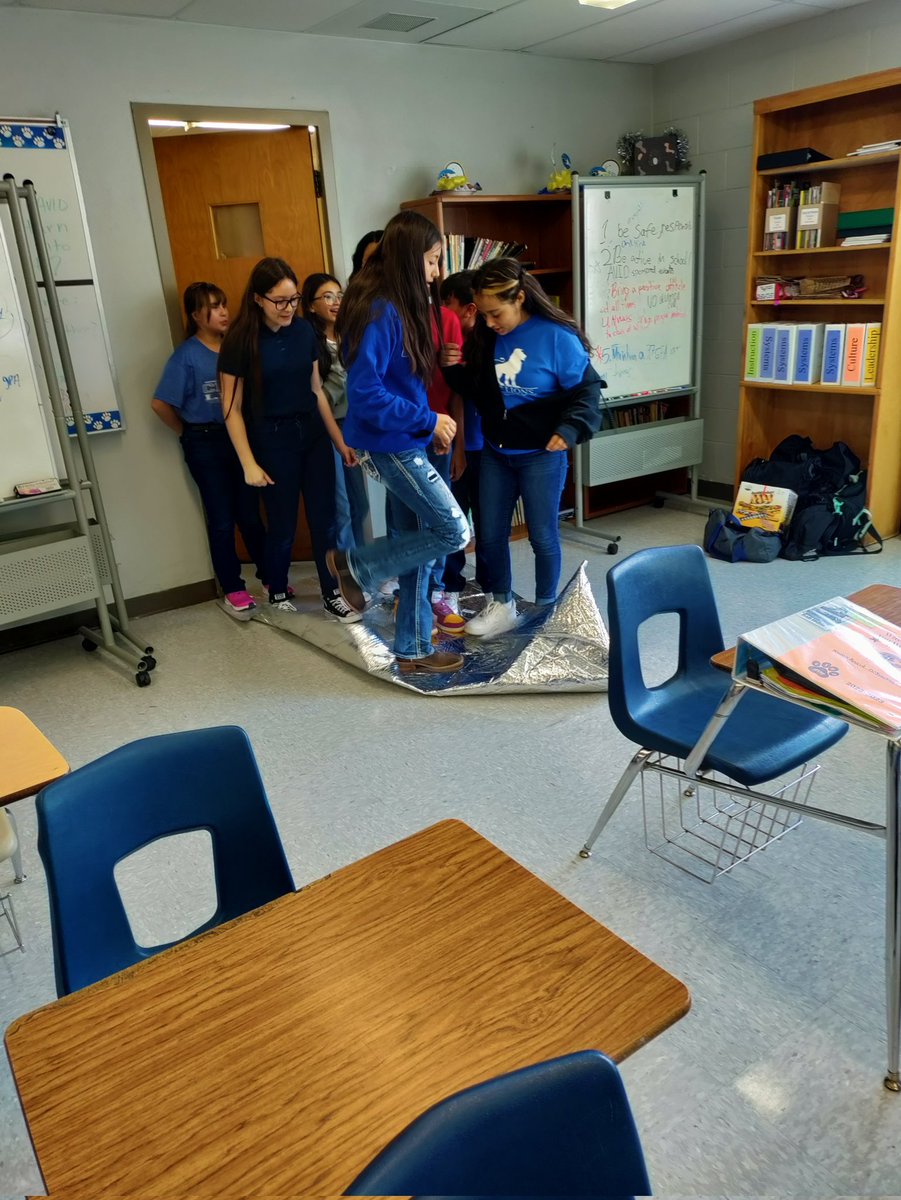 CJHS_AVID's tweet photo. THE FLOOR IS LAVA!! Building our 7th grade family's support systems. Love seeing them grow and care for each other. #BeAVID  @ClintJHS @msrojas_CCR @ClintISD @AVID4College https://t.co/mpm7EyNQO5