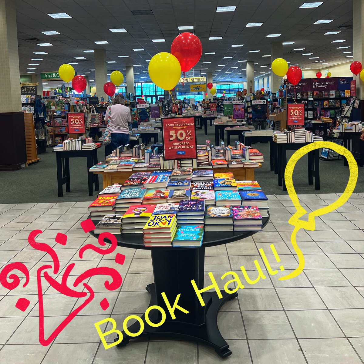 🎈📚 Book Haul decor! Follow the balloons to your next great read, and at 50% off! You deserve a treat that won’t break the bank, and we’ve got so much to choose from!