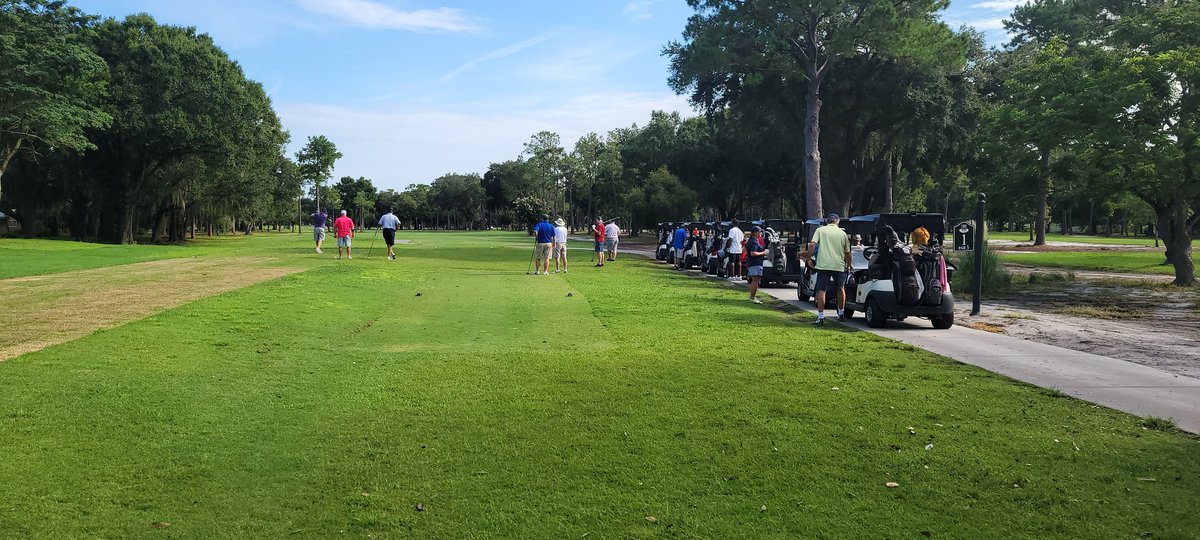 Fucking ridiculous.40 minutes behind. A great fun + challenging course,but the WORST RUN.They just load up as many people as they can. Fuck tee times &amp; pace of play.Then they have the nerve to blame everything on their members.If you aren't the first tee time,5 hour rounds. 🤢🤢