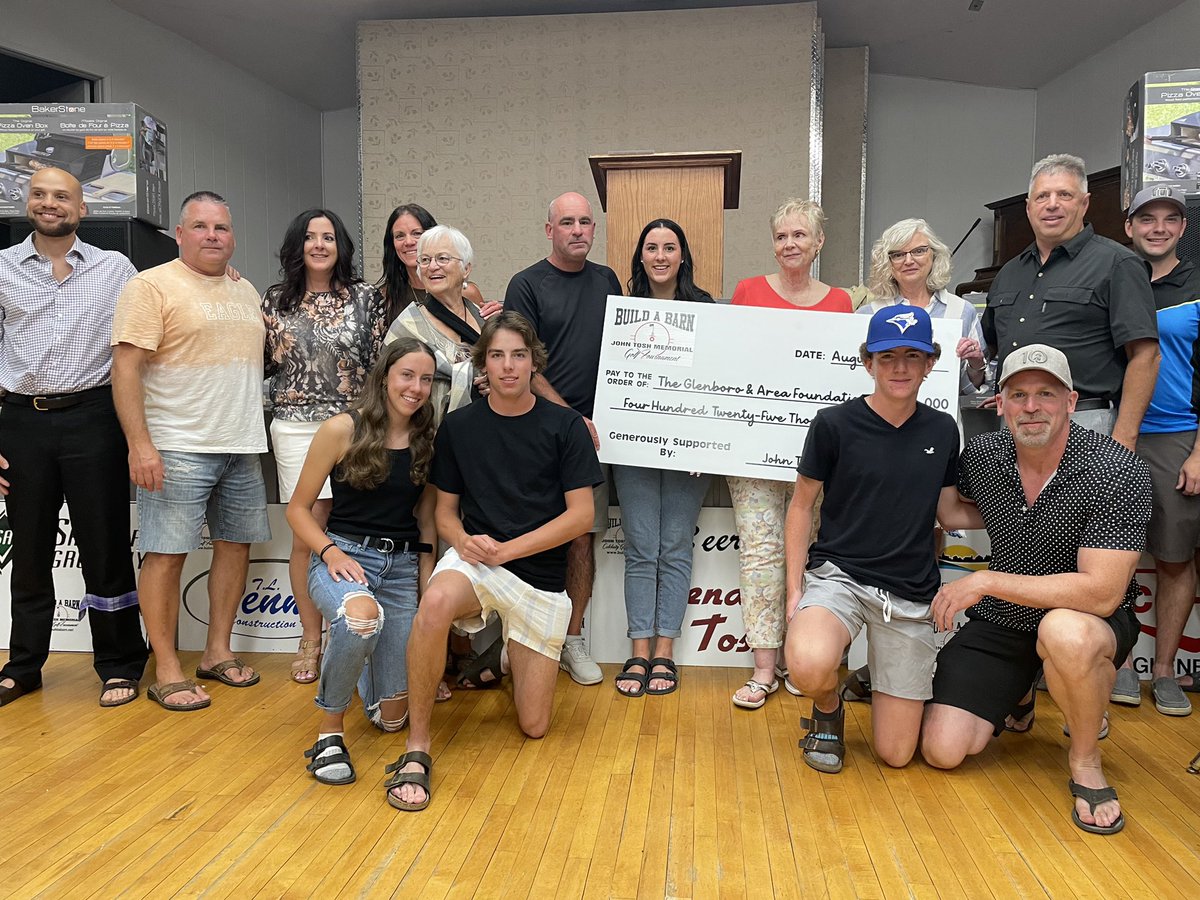 The final Build a Barn John Tosh Memorial Golf Tournament was held yesterday and the tournament proceeds and community donations from past years was handed over to the Glenboro & Area Foundation. Thanks to everyone who has participated and donated #grateful
