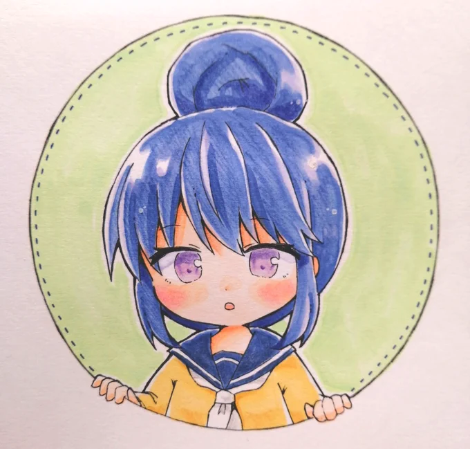 コピックの練習で、ゆるキャン△のりんちゃん描いた 