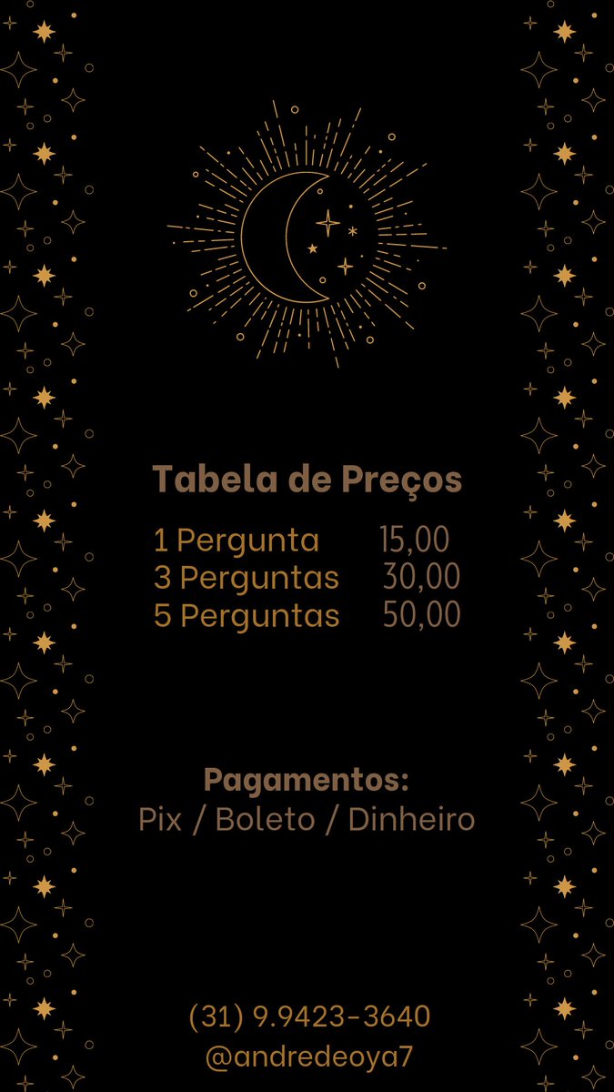 Andredeoya9's tweet photo. Consultas com o baralho cigano, Baralho da Pombo Gira e tarot 🌹
(31) 99423-3640 🌙
Marque sua consulta!!! 

.
.
.
.
.
.
.
#umbanda #tarot #cartasciganas #baralhocigano #baralhomariapadilha #mariapadilha #axé #candomblé #quimbanda #consultasespirituais https://t.co/BHTldDXZ7Y
