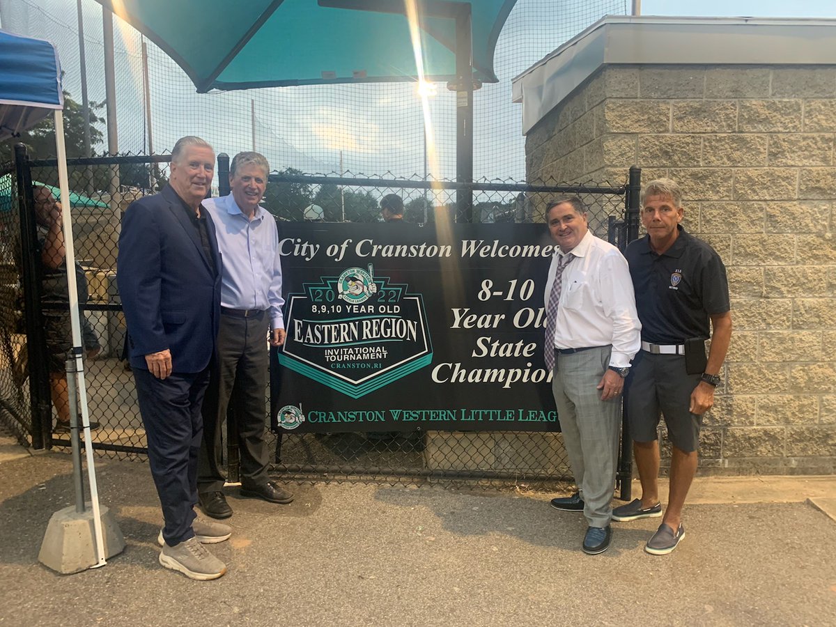 So proud of our Cranston Western Little League Complex. This past week they sponsored the 8-10 year old Eastern Regional Invitational Tournament where teams from all around New England competed, which I was honored to attend. We need to continue to show up and support our youth!