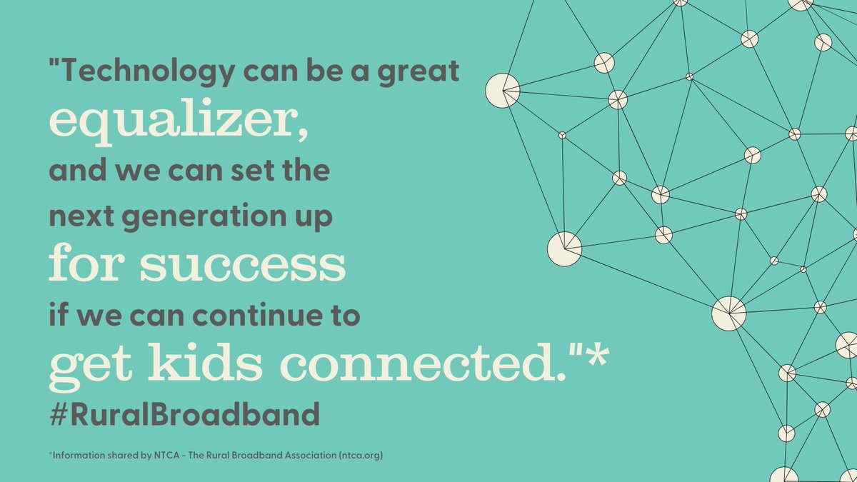 'Technology can be a great equalizer, and we can set the next generation up for success if we can continue to get kids connected.'

Read more: bit.ly/3IYw4iN #RuralBroadband @nrea1