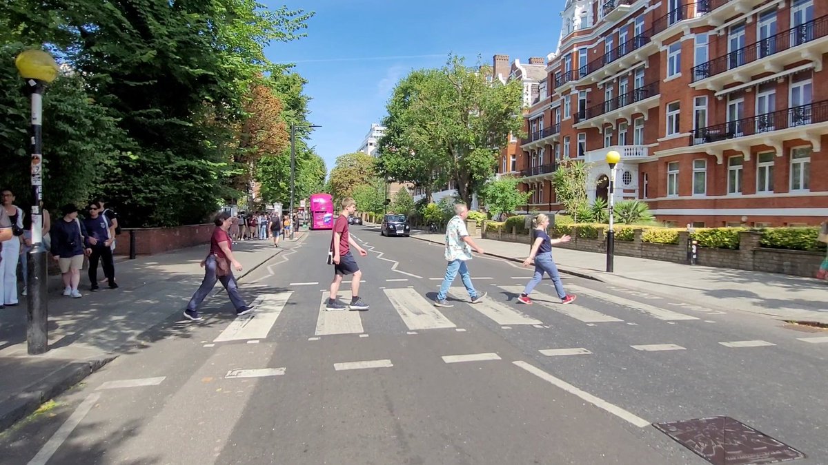 pollockaj's tweet photo. Just back from London found some new places to visit. Abbey Rd was better than expected. Cool shop and ... had to have a go. It's   really busy street! https://t.co/dGj9MJCkhb