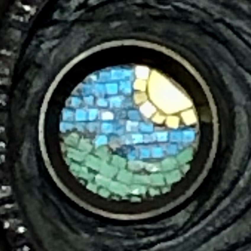 Geometiles's tweet photo. #subwayart by Lilli Ann Rosenberg has non-concentric #circles , #symmetry and #fractions. What #fraction of the tiles in the small #circle in the last pic are yellow? #mathsmashup #mathmashup #mathphoto22 #mathematicalart https://t.co/j4Jfhk0dQN
