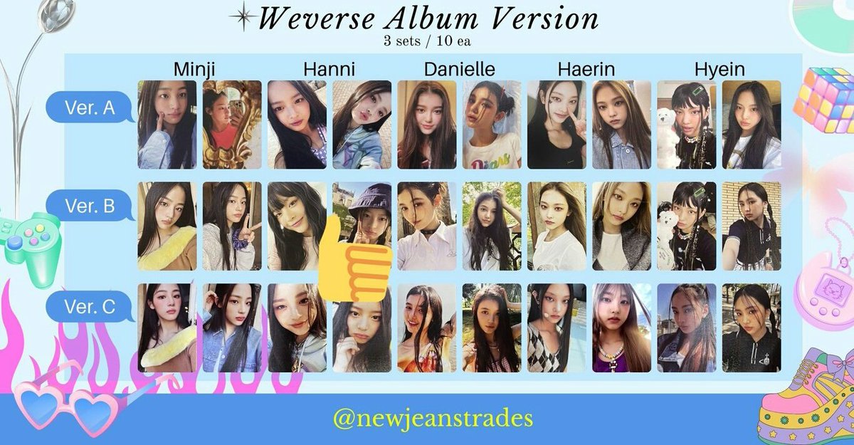 wonjuyowoo's tweet photo. OPEN SHARING PC NEW JEANS WEVERS VER

Price : 30k / member (2ea)
Dp : 15k 
minji✔ ✔✔✔
hyein✔✔✔✔
haerin✔✔✔✔
danielle✔✔✔✔
hanni✔✔✔✔

‼️Random ver
‼️ minji wajib pair klo ga full
✔get 2ea / member
✔ems tax(exc packing)
✔list prio saat d ina
🏡 dom bekasi
💌 DM https://t.co/FoDopDVB2n