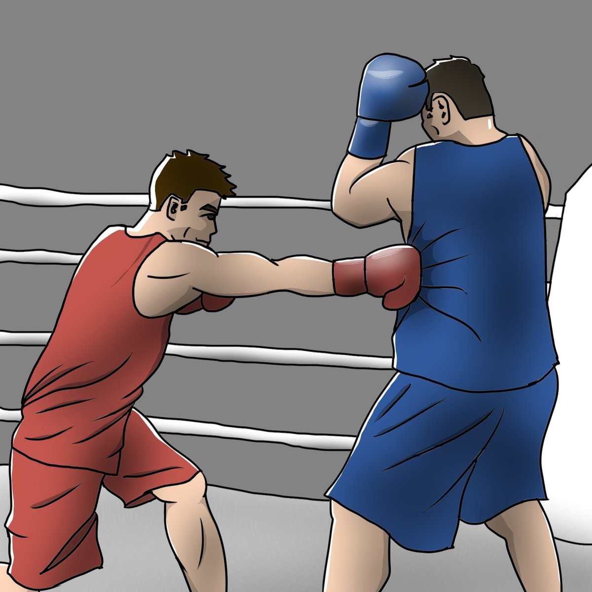 Hand up! Your soft belly is perfect for moving sandbag!
Bang bang bang……