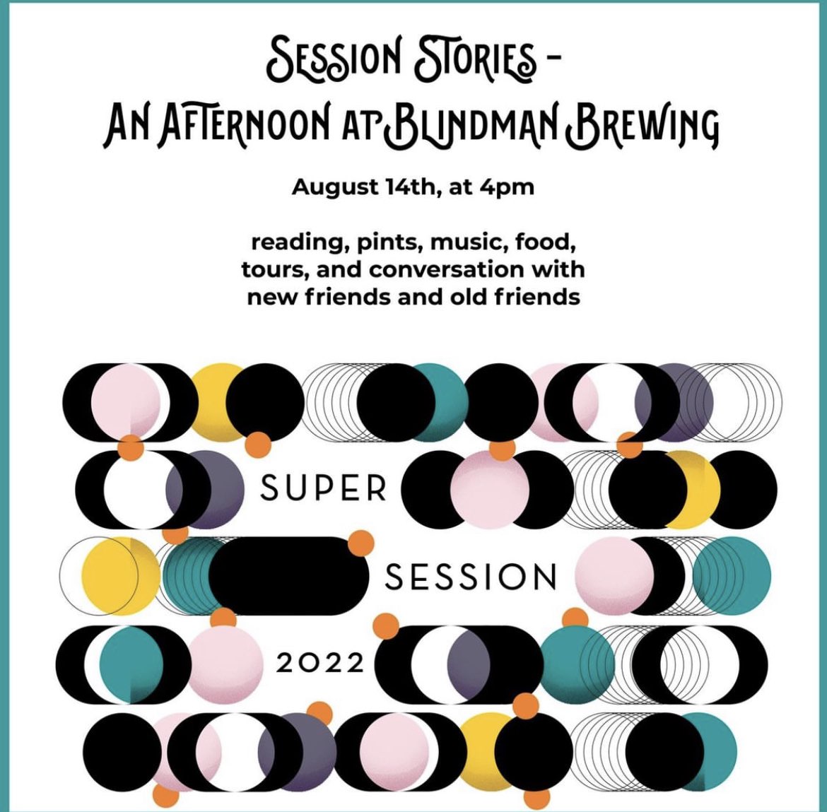 blindmanbrewery's tweet photo. @DebIsbister @ckuaradio Definitely come on out tomorrow (Sunday) to the #sessionstories afternoon here @blindmantaproom. There will be 20 authors from the session cans reading their micro fiction live on the patio. Live music, good people, great food and obviously some good brews. https://t.co/M0xAsuTesN