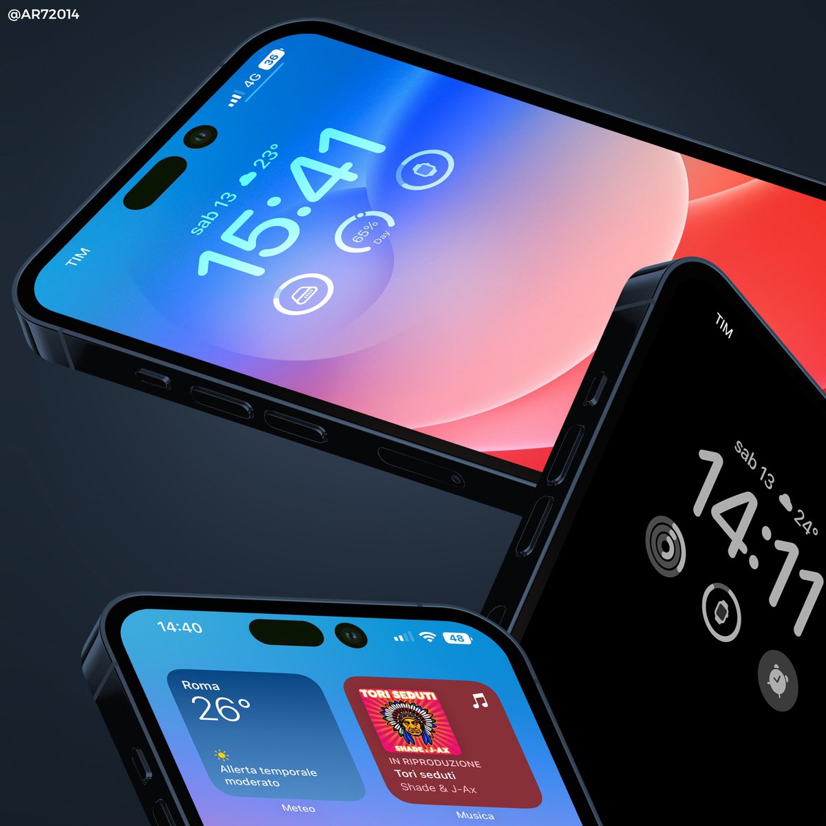 AR72014's tweet photo. #Apple #iPhone #iPhone14 #iPhone14Pro #iPhone14ProMax #concept #wallpaper 

iPhone 14 Pro - iPhone 14 Pro Max (Midnight) with iOS16 

* include always on display

#wallpapers 

https://t.co/mP6TWkZFWM

Concept and Walls Prod. @AR72014 https://t.co/p7PPuVfhd8