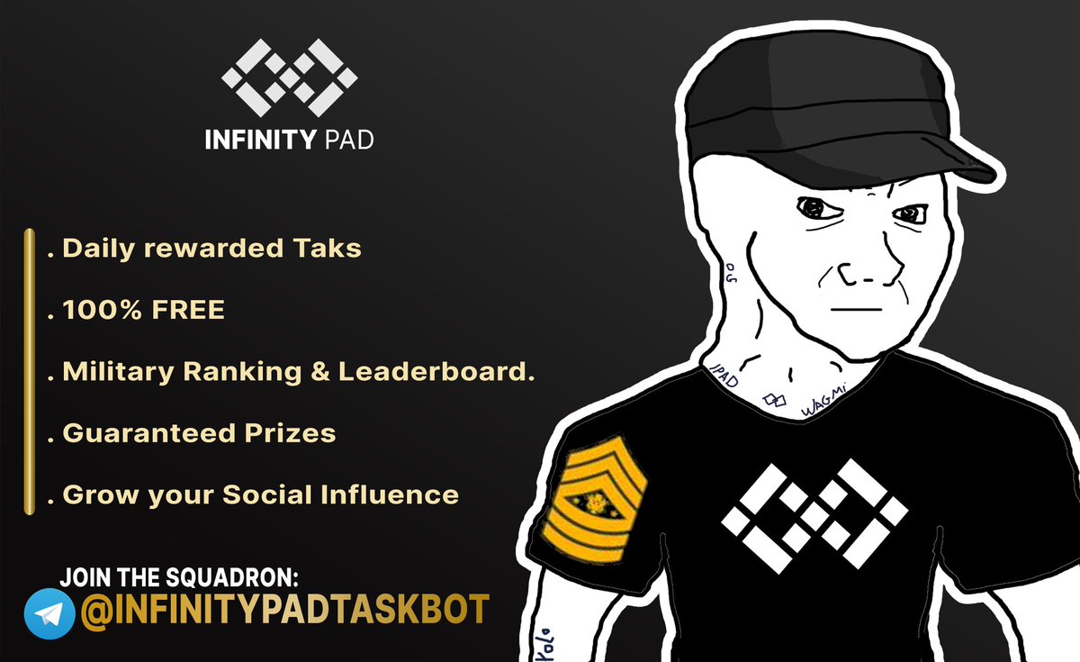 Realinfinitypad's tweet photo. THIS IS NOT A DRILL
You are being drafted as a Soldier to join the ranks of a Blockchain Army.

Register Immediately or you will be prosecuted in Martial Court: 👇
https://t.co/FzVnJRo9TX

We Want You Soldier. https://t.co/npkJI0SEqk