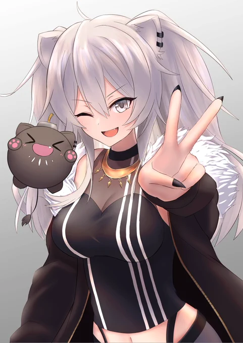 ししろん2周年おめでとう!!!!!#ししらーと #獅白ぼたん 