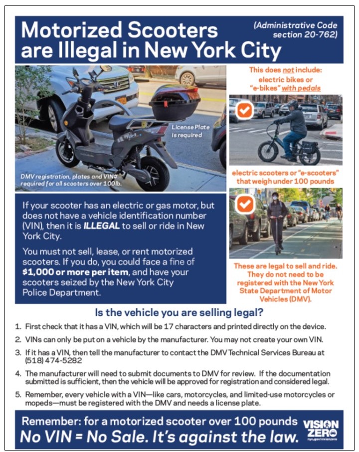 NYPD 113th Precinct on Twitter "Motorized Scooters are Illegal in New