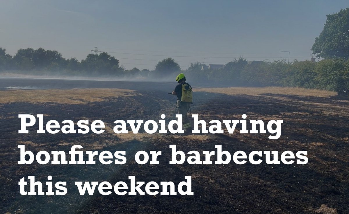 ECFRS's tweet photo. It's been another busy 24 hours for our teams across #Essex. Please continue to help us.
❌ Don't have bonfires/campfires
❌ Don't have barbecues
❌ No sky lanterns or fireworks
✅ Make sure cigarettes are out properly
Thank you! #StaySafeEssex #WeAreEssexFire #FireFreeFun https://t.co/zO74MpaD27