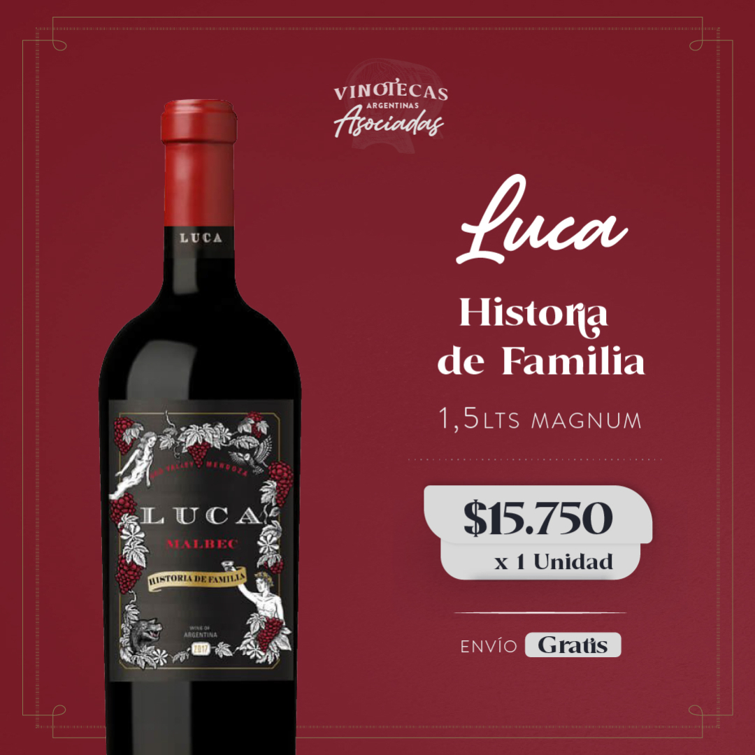 Luca Historia de Familia Malbec Magnum ✨

Es un Malbec concentrado, serio y de gran carácter, con profundo aroma a violetas y esencia de arándanos. En boca se presenta con muy buen cuerpo, taninos intensos y marcada acidez.

¡Descubrilo en nuestro catálogo! 🍷📲