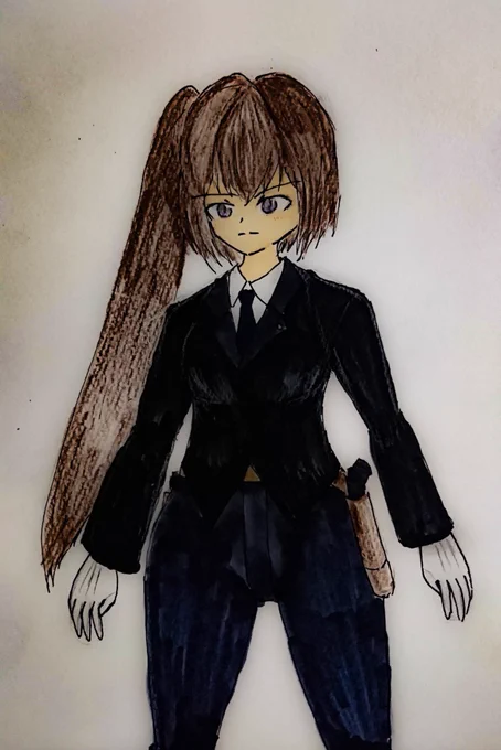 #きまぐれよその子ワンドロ資料2日目は濫花(ランカ)をよろしくお願いします。二丁拳銃を駆使する、真面目さと荒っぽさを併せ持つ冥界の仕事人(暗殺者)です。お兄ちゃんが大好きな奴でもあります。(3枚目左の子です)  