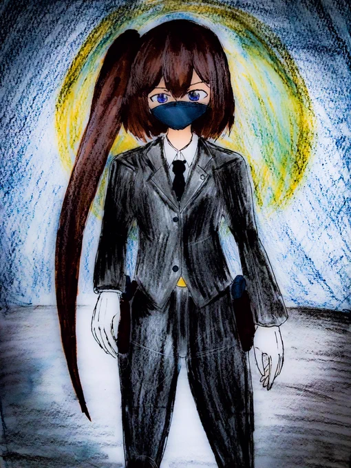 #きまぐれよその子ワンドロ資料2日目は濫花(ランカ)をよろしくお願いします。二丁拳銃を駆使する、真面目さと荒っぽさを併せ持つ冥界の仕事人(暗殺者)です。お兄ちゃんが大好きな奴でもあります。(3枚目左の子です)  
