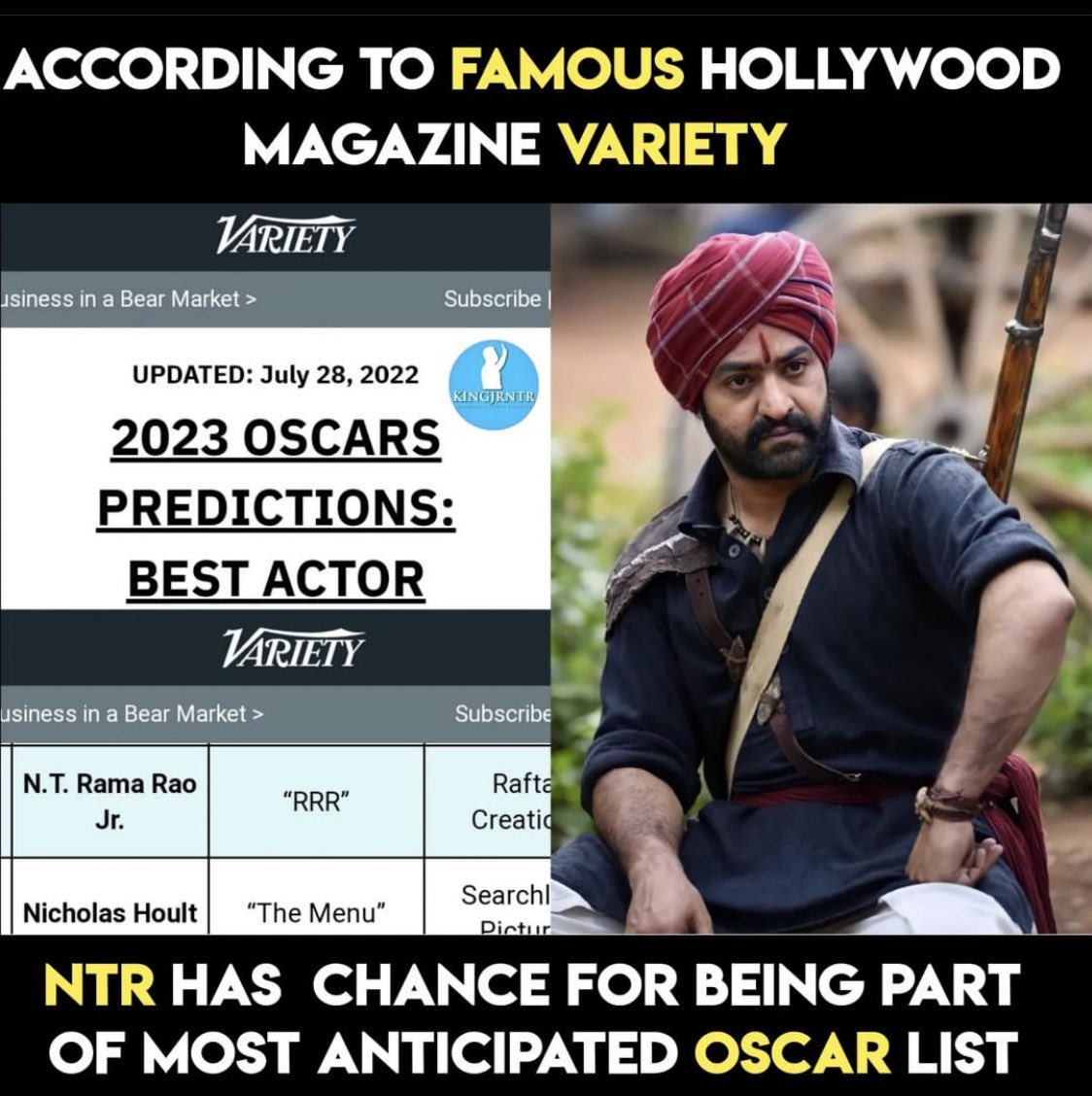 PrVpr's tweet photo. #NTRForOscars @tarak9999 👍🏼 https://t.co/ycbaZPbMGJ