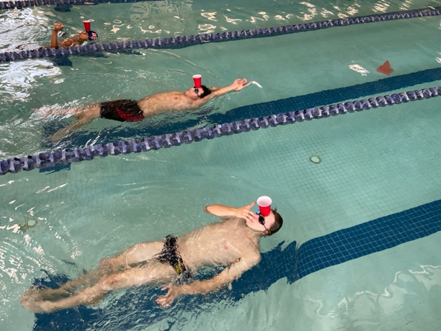 northhighswimm's tweet photo. Having a little fun while working on head position in backstroke during practice.😀 https://t.co/aKJrinDPBU
