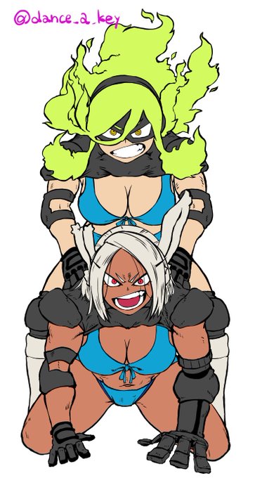 ペーパー用に描いた、ビキニフットボールの格好でスタイナーブラザーズのポーズをするミルコとバーニンです。
明日はトーンにしたものを配ります。 