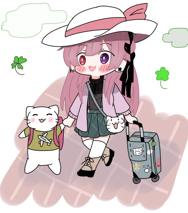 旅するみけにゃん〜#ねここあーと #みけねこアート 