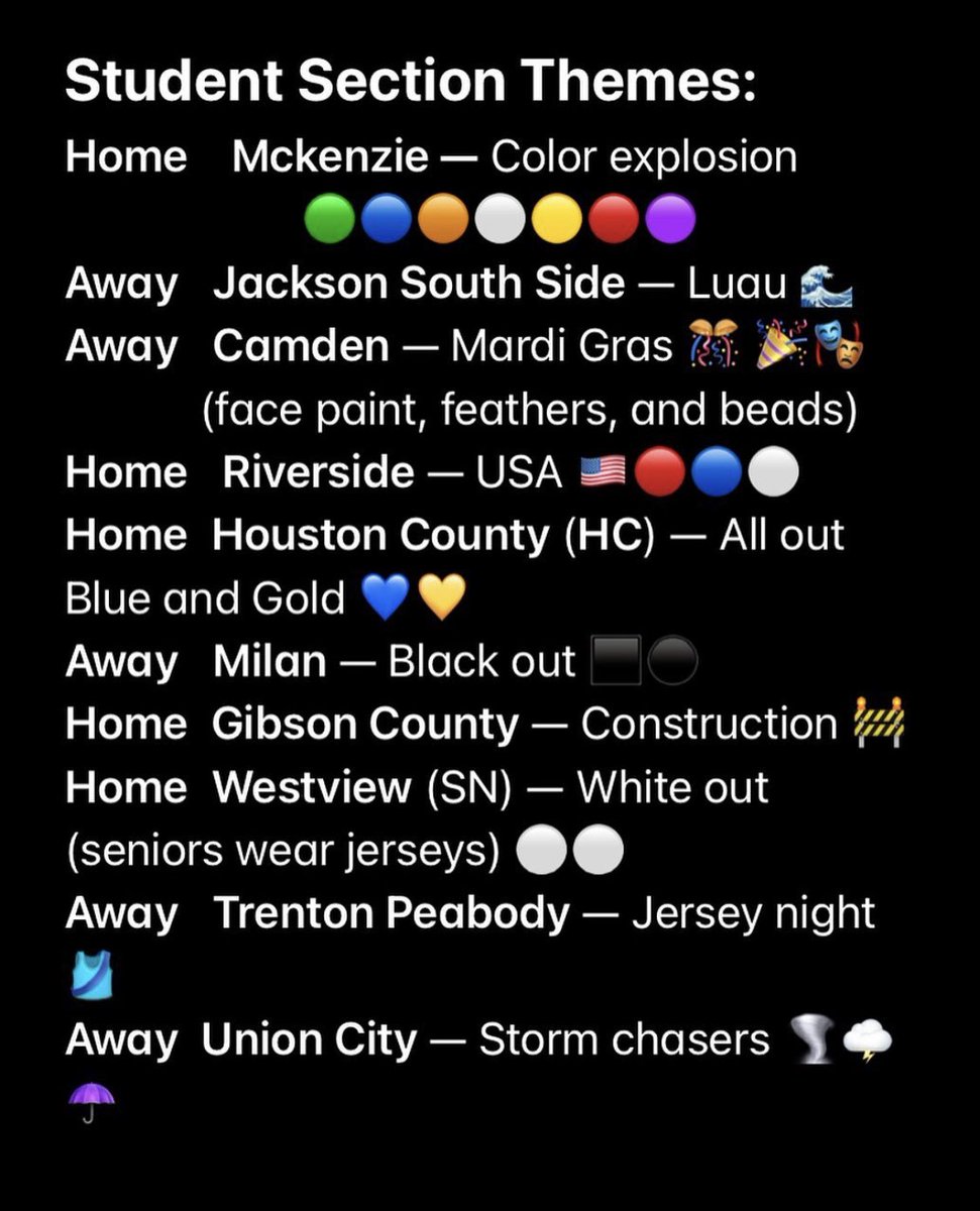 ⭐️MUSTANG FOOTBALL IS BACK⭐️ Here are this years themes for the games!!!