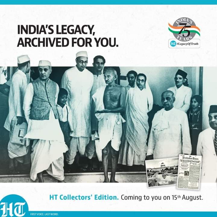 SanjibS32040899's tweet photo. Celebrate 75 years of freedom with iconic moments from India's history. #HTLegacyOfTruth is bringing HT Collectors' Edition.

#independenceday #indiaAt75 #hindustantimes https://t.co/hZQnuKBjz3