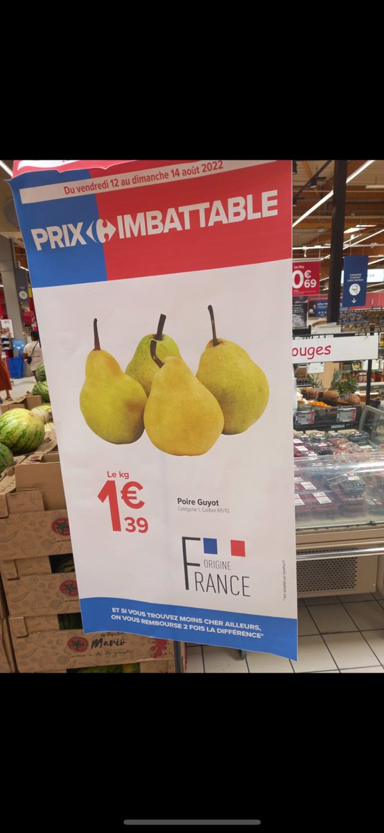 ValletRomain6's tweet photo. Mettre en avant la production française : OUI !!!
Mais assassiner les producteurs : NON !!!! 
La grande distribution dans toute sa splandeur. Ça couvre pas le coût de production !!  @GroupeCarrefour @Agri_Gouv @MFesneau @Elisabeth_Borne @BFMTV @FNPFruits https://t.co/QYTu8jBtJs