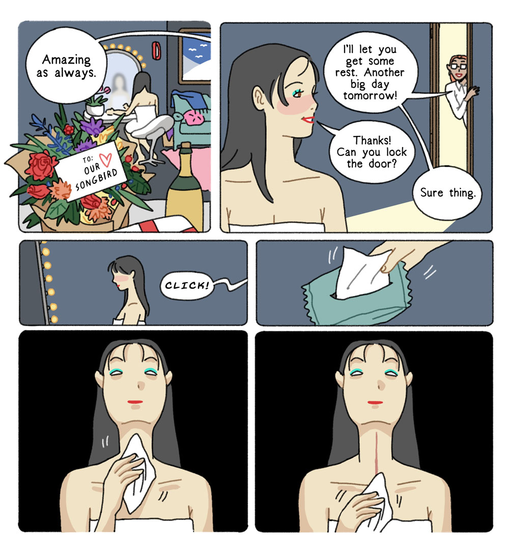 🐦- Songbird by joy san 🐦- Part 1 of 2 - What a voice! Read more of my comics at https://t.co/TknmOH2KA0 and support me at https://t.co/8vjhjyX3J0 or https://t.co/yjrekF4u7a (all links in bio) Thank you for reading! 