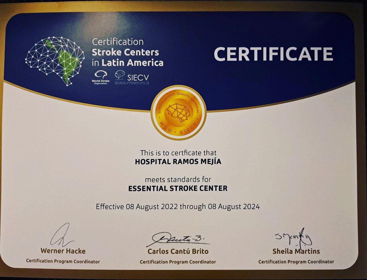 Leoneuro's tweet photo. #Certificación #Stroke #hospitalramosmejia https://t.co/ZZ5olFMh1G