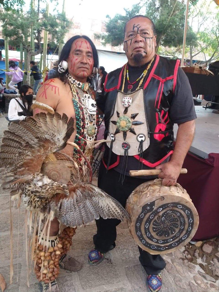With Venustiano of Chichimeca Jonaz and Kangar Ezar’ in Festival cultural de la Toltequidad. Still have no words to process this experience. We are greatful.